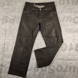 Horst Jeans Men's 32x26 Black Demin Straight‎ Leg Mid Rise
